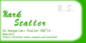 mark staller business card